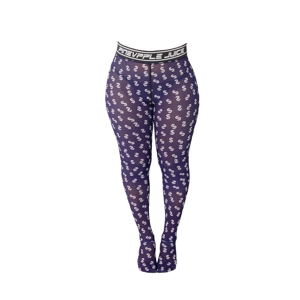 Purple and white mesh high waisted full leggings